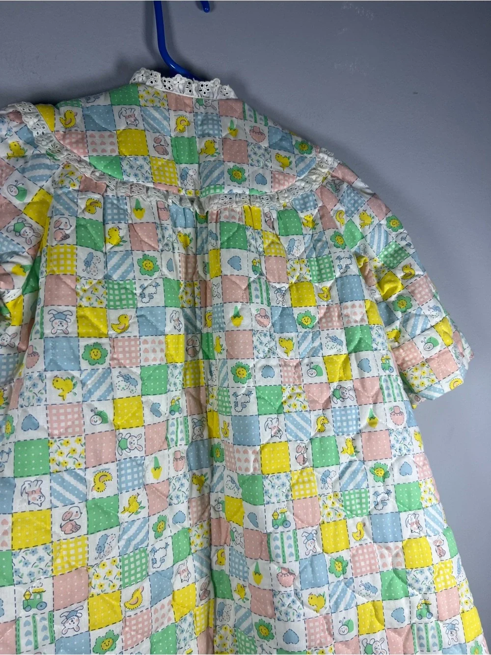 Handmade Vintage Button Up Baby Print House Coat Dress Toddler Girl